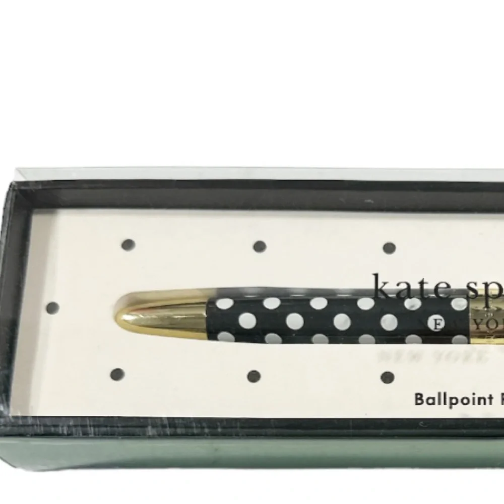 NEW ♠️ Kate Spade ♠️ TO-DO LIST White Polka Dot Ballpoint Pen 🖊️